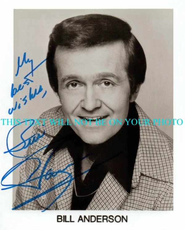 WHISPERING BILL ANDERSON SIGNED PHOTO, BILL ANDERSON AUTOGRAPHED, BILL ANDERSON AUTO