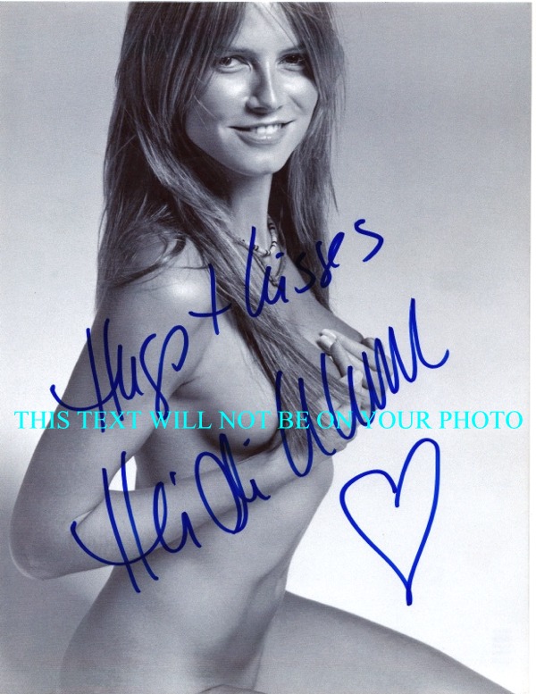 HEIDI KLUM 2 AUTOGRPAHED PHOTO, HEIDI KLUM SIGNED, HEIDI KLUM AUTO