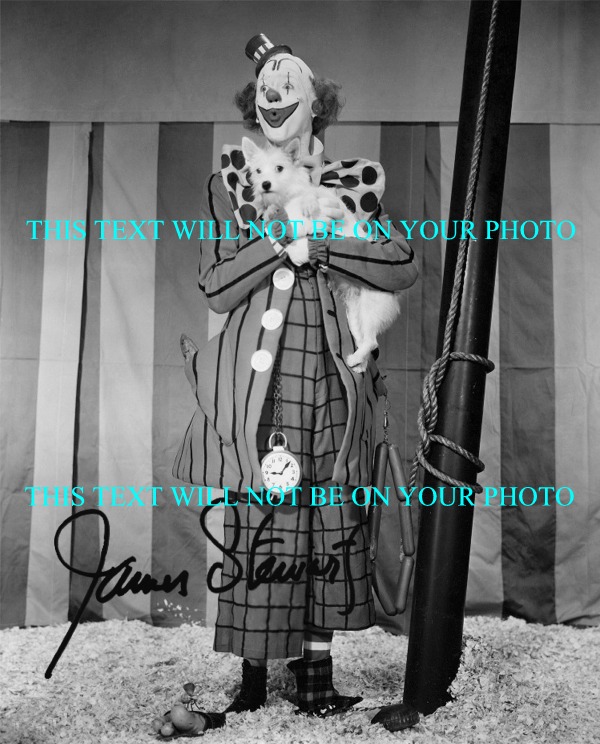 JAMES STEWART AUTOGRAPHED BUTTONS THE GREATEST SHOW ON EARTH AUTOGRAPHED PHOTO