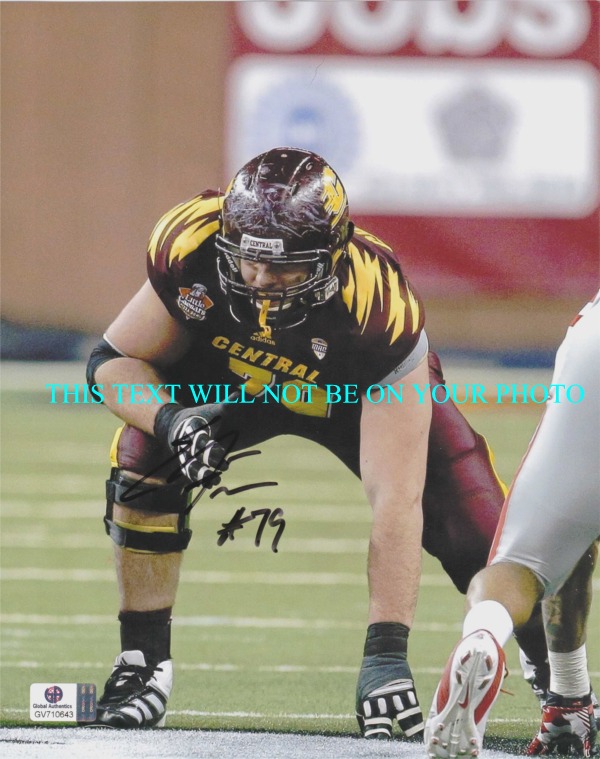 ERIC FISHER AUTOGRAPHED PHOTO CENTRAL MICHIGAN #1 DRAFT, ERIC FISHER AUTO SIGNED 8x10 PHOTO