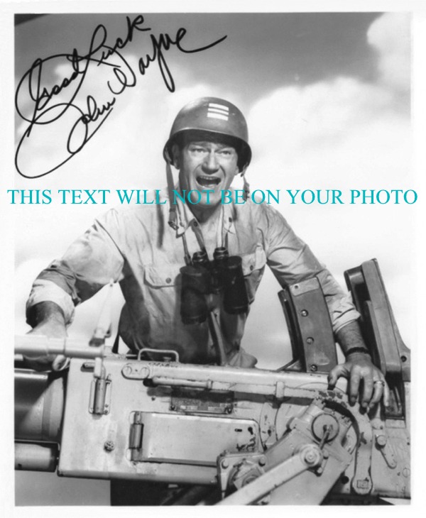 JOHN WAYNE AUTOGRAPHED PHOTO, JOHN WAYNE SIGNED 8X10 PICTURE, JOHN WAYNE AUTOGRAPH