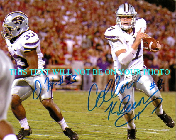 COLLIN KLEIN AND JOHN HUBERT AUTOGRAPHED KANSAS STATE PHOTO, COLLIN KLEIN JOHN HUBERT SIGNED 8x10