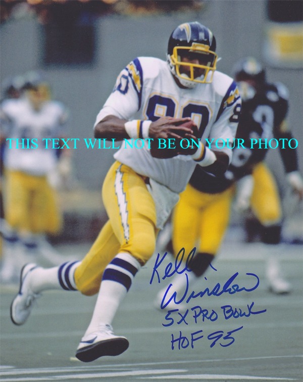 KELLEN WINSLOW AUTOGRAPHED PHOTO, KELLEN WINSLOW HALL OF FAMER, KELLEN SINSLOW SIGNED PICTURE