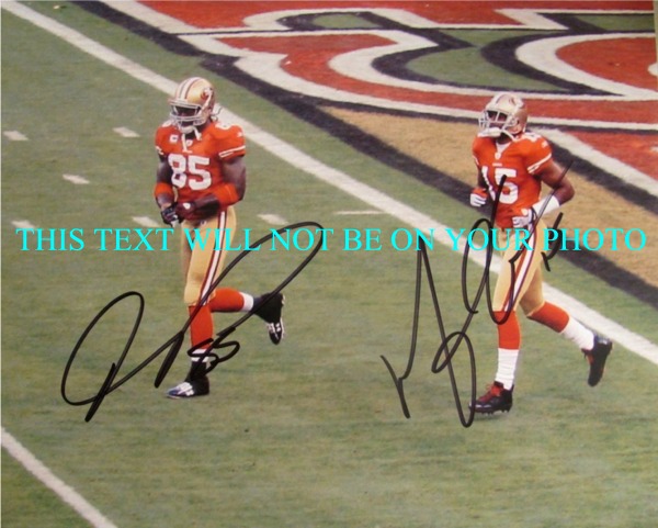 VERNON DAVIS AND MICHAEL CRABTREE SAN FRANCISCO 49ers AUTOGRAPHED PHOTO