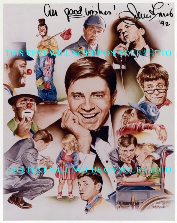 JERRY LEWIS AUTOGRAPHED PHOTO, JERRY LEWIS SIGNED 8x10 PICTURE, JERRY LEWIS AUTO