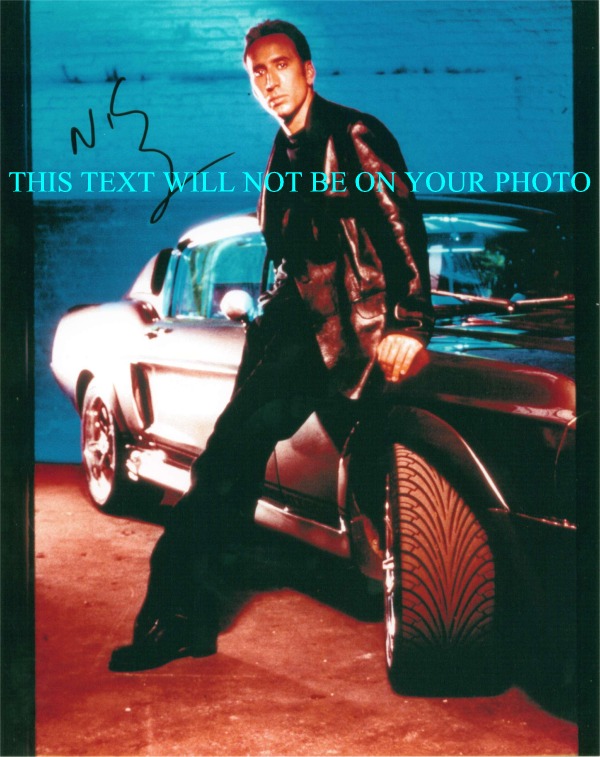 NICOLAS CAGE GONE IN 60 SECONDS AUTOGRAPHED PHOTO, NICOLAS CAGE SIGNED PICTURE, NICOLAS CAGE AUTO
