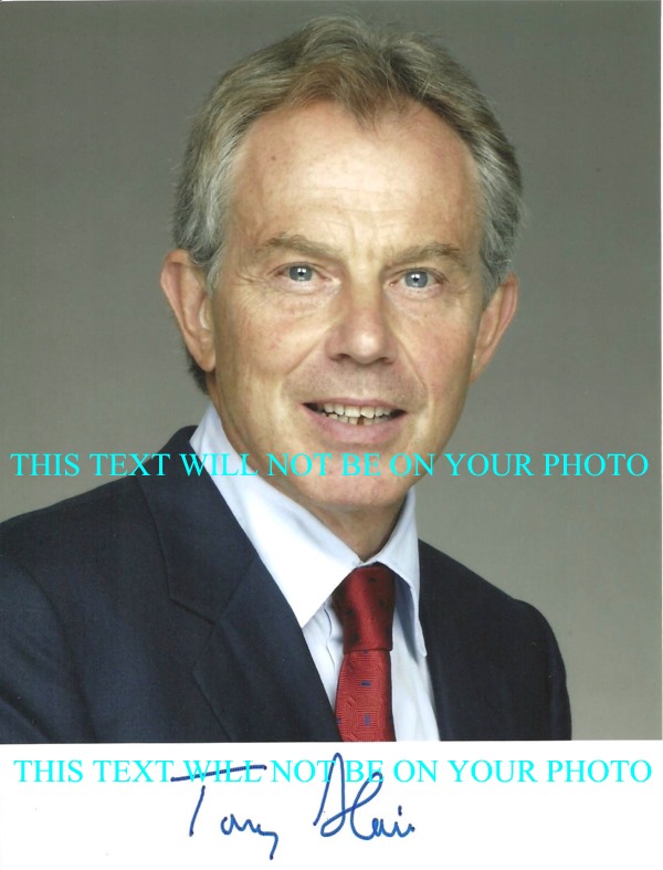 TONY BLAIR UK PRIME MINISTER 6X9 AUTOGRAPHED PHOTO, TONY BLAIR SIGNED PICTURE, TONY BLAIR AUTO