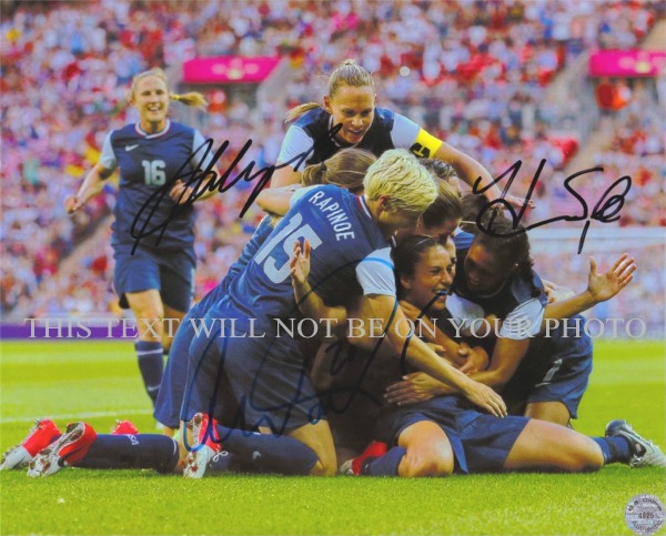 ALEX MORGAN, HOPE SOLO & ABBY WOMBACH AUTOGRAPHED PHOTO, ALEX MORGAN HOPE SOLO ABBY WOMBACH SIGNED