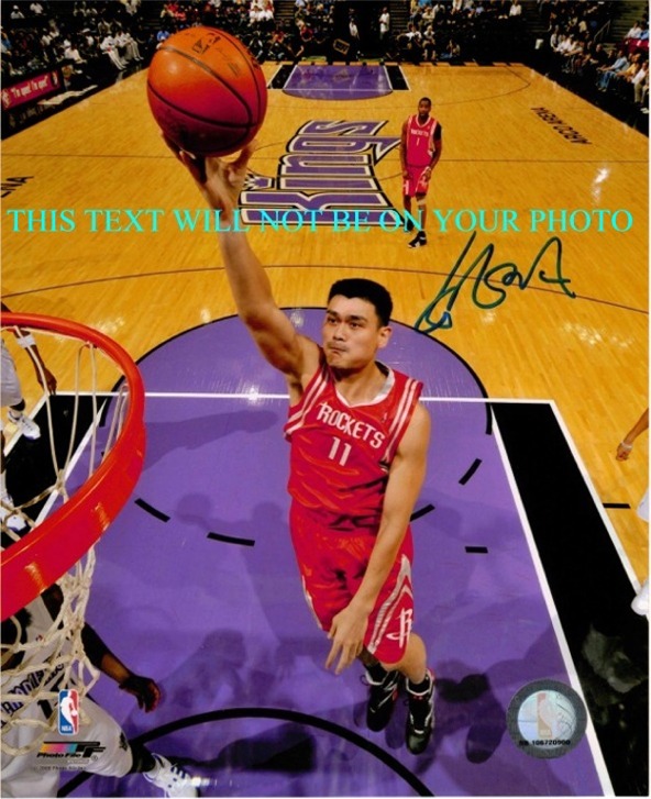 YAO MING AUTOGRAPHED PHOTO, YAO MING HOUSTON ROCKETS SIGNED PICTURE, YAO MING AUTO