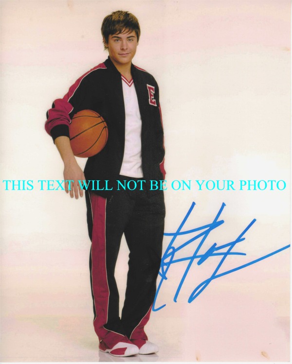 ZAC EFRON AUTOGRAPHED PHOTO, ZAC EFRON SIGNED PICTURE, ZAC EFRON AUTO HIGH SCHOOL MUSICAL