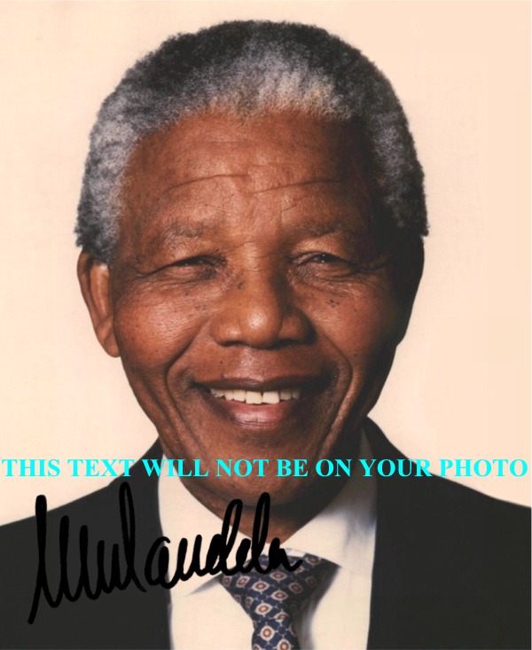 NELSON MANDELA AUTOGRAPHED PHOTO, NELSON MANDELA SIGNED PICTURE, NELSON MANDELA AUTO