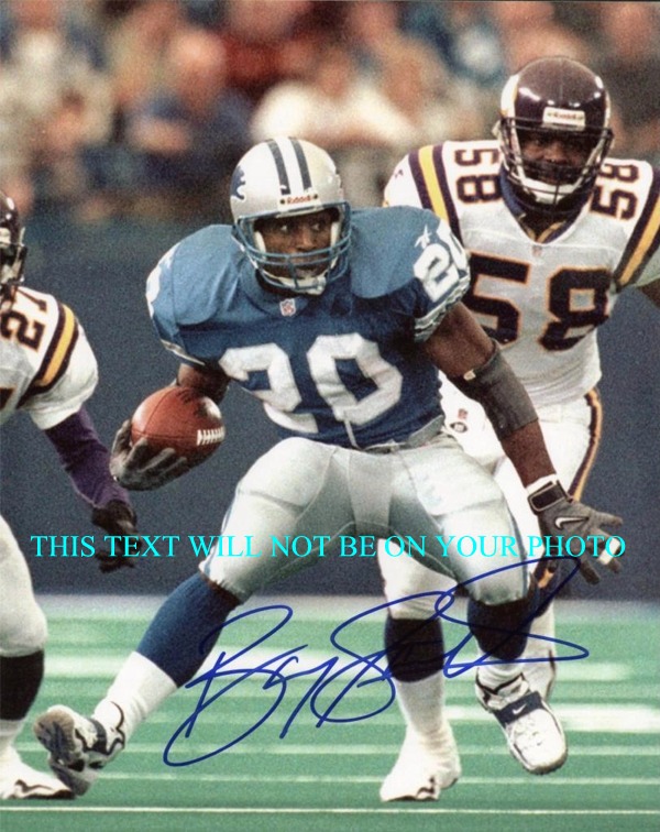 BARRY SANDERS AUTOGRAPHED PHOTO, BARRY SANDERS DETROIT LIONS SIGNED PICTURE, BARRY SANDERS AUTO