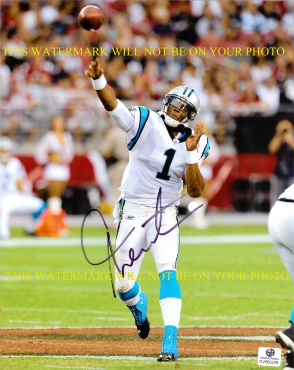 CAM NEWTON CAROLINA PANTHERS 3 AUTOGRAPHED PHOTO, CAM NEWTON SIGNED PICTURE, CAM NEWTON AUTO