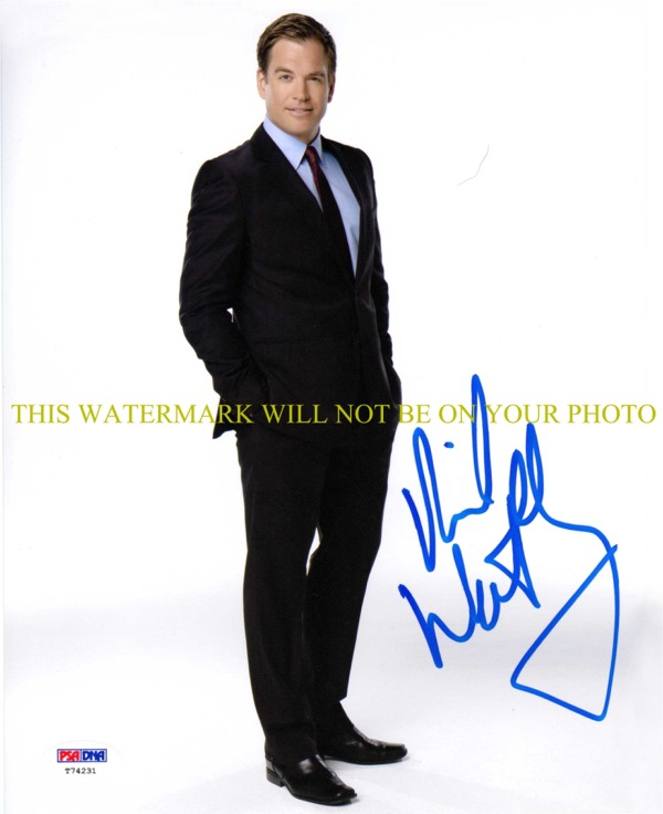 MICHAEL WEATHERLY NCIS AUTOGRAPHED PHOTO, MICHAEL WEATHERLY SIGNED PICTURE, MICHAEL WEATHERLY AUTO