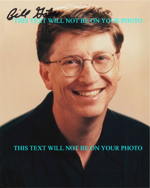 BILL GATES AUTOGRAPHED PHOTO, BILL GATES SIGNED PICTURE, BILL GATES AUTO