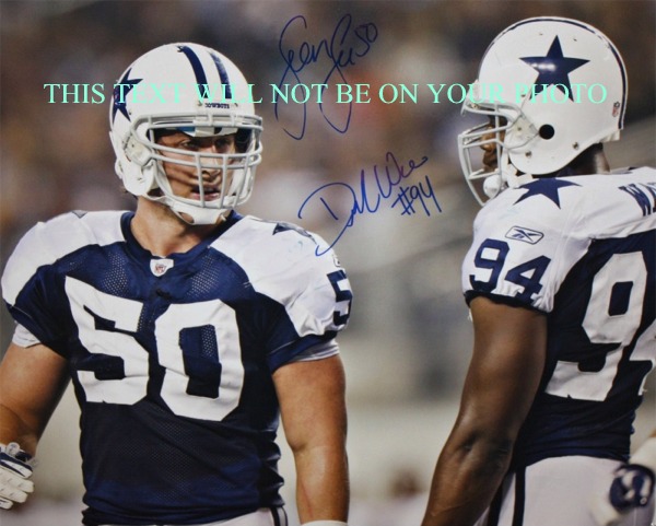 SEAN LEE AND DEMARCUS WARE DALLAS COWBOYS AUTOGRAPHED PHOTO, SEAN LEE DEMARCUS WARE SIGNED 8x10 PHOT
