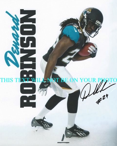 DENARD ROBINSON JACKSONVILLE JAGUARS AUTOGRAPHED PHOTO, DENARD ROBINSON SIGNED PHOTO