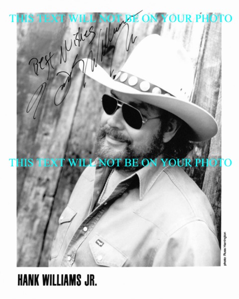 HANK WILLIAMS JR AUTOGRAPHED PHOTO, HANK WILLIAMS JR SIGNED PICTURE