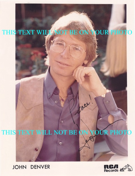JOHN DENVER AUTOGRAPHED PHOTO, JOHN DENVER SIGNED PICTURE