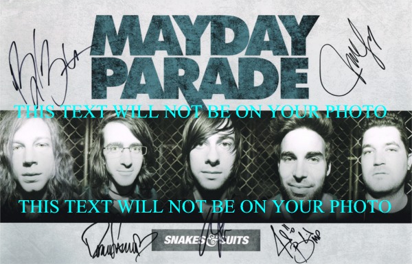 MAYDAY PARADE SIGNED PHOTO, MAYDAY PARADE AUTOGRAPHED PICTURE
