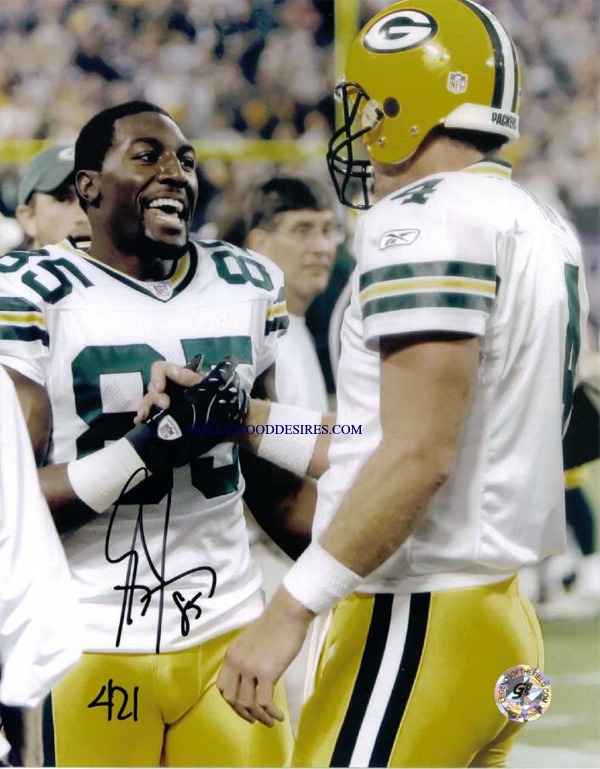 GREG JENNINGS SIGNED 8x10 PHOTO w BRETT FAVRE