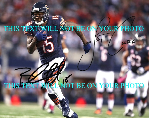 JAY CUTLER AND BRANDON MARSHALL CHICAGO BEARS AUTOGRAPHED 8x10 PHOTO