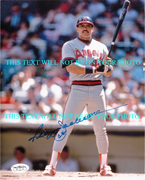REGGIE JACKSON ANGELS AUTOGRAPHED PHOTO, REGGIE JACKSON ANGELS SIGNED 8X10 PICTURE