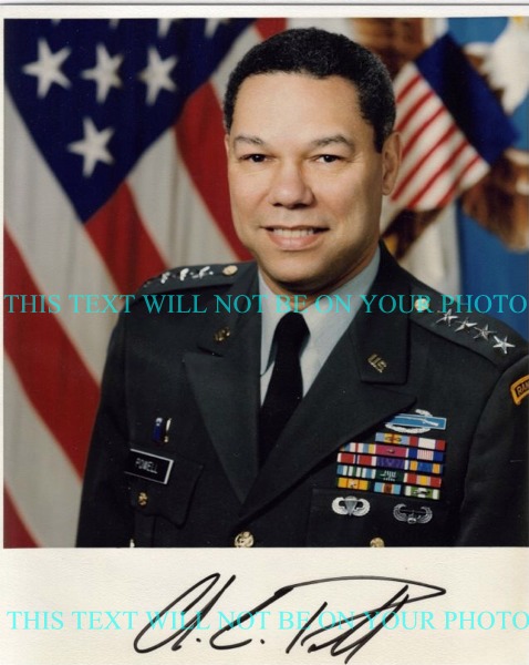 COLIN POWELL AUTOGRAPHED PHOTO, COLIN POWELL SIGNED 8x10 PICTURE