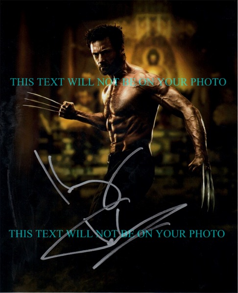 HUGH JACKMAN AUTOGRAPHED PHOTO, HUGH JACKMAN WOLVERINE SIGNED 8X10 PICTURE X MEN