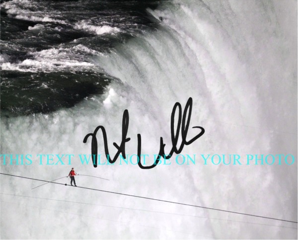 NIK WALLENDA AUTOGRAPHED PHOTO, NIK WALLENDA SIGNED 8x10 PICTURE TIGHT ROPE WALK OVER NIAGRA FALLS
