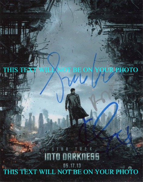 STAR TREK INTO DARKNESS AUTOGRAPHED 8x10 PHOTO LEONARD NEMOY GREENWOOD URBAN