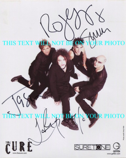 THE CURE AUTOGRAPHED PHOTO, THE CURE SIGNED 8X10 PICTURE ROBERT SMITH