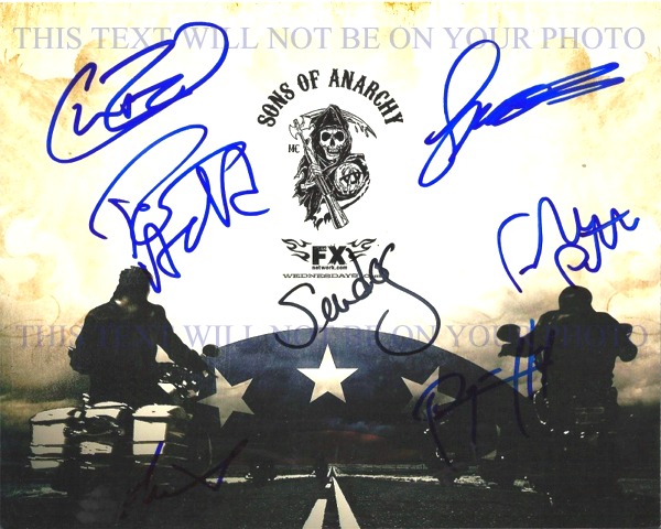 SONS OF ANARCHY CAST AUTOGRAPHED PHOTO, SONS OF ANARCHY CAST SIGNED 8x10 PHOTO