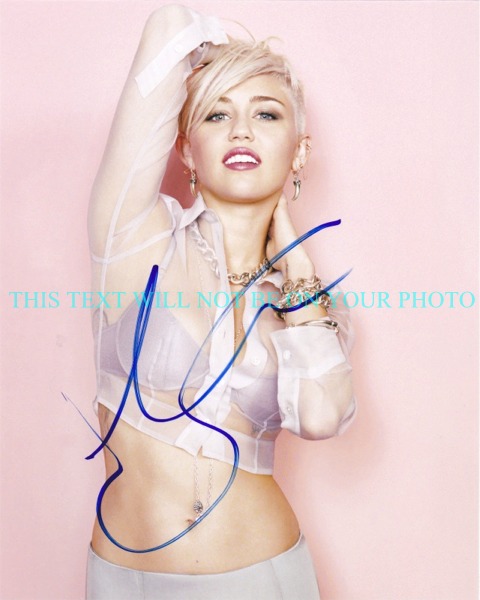 MILEY CYRUS AUTOGRAPHED PHOTO, MILEY CYRUS SEXY SIGNED 8x10 PHOTO, MILEY CYRUS AUTOGRAM