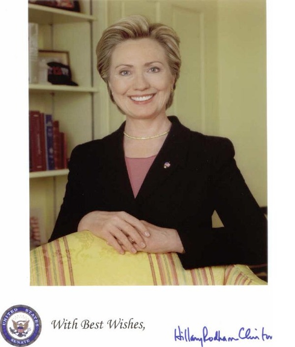 HILLARY RODHAM CLINTON SIGNED 8x10 PHOTO