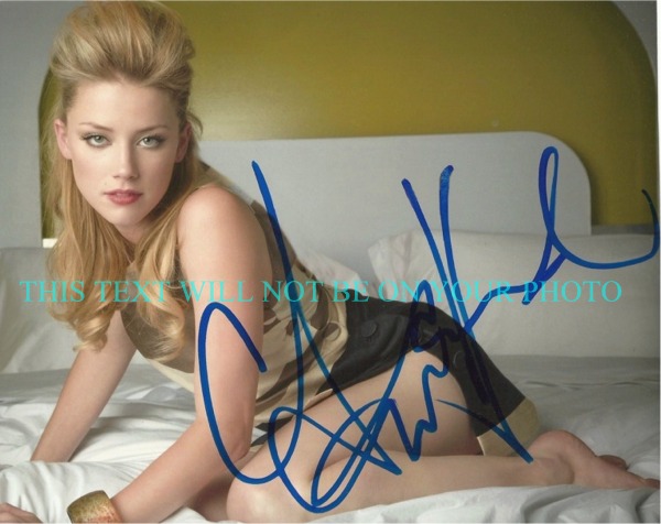 AMBER HEARD SEXY AUTOGRAPHED PHOTO, AMBER HEARD SIGNED PHOTO, AMBER HEARD BEAUTIFUL AUTOGRAPH PHOTO