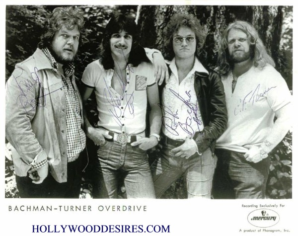 BACHMAN TURNER OVERDRIVE SIGNED 8x10 PHOTO