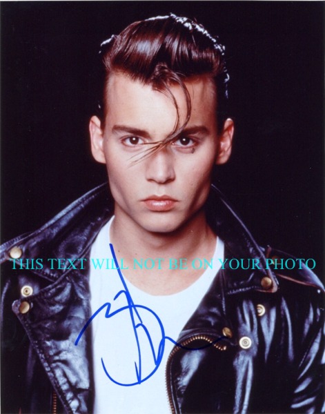 JOHNNY DEPP AUTOGRAPHED PHOTO, JOHNNY DEPP SEXY YOUNG SIGNED PHOTO, JOHNNY DEPP AUTOGRAPH