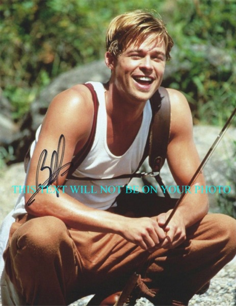BRAD PITT AUTOGRAPHED PHOTO, BRAD PITT SEXY SIGNED 8x10 PHOTO, BRAD PITT AUTOGRAPH