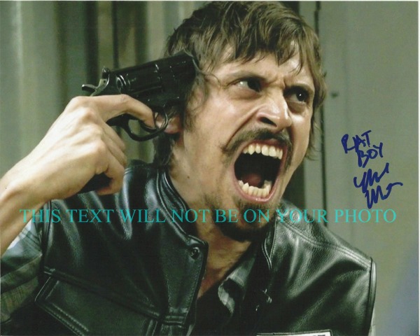 NIKO NICOTERA AUTOGRAPHED PHOTO, NIKO NICOTERA SIGNED 8x10 PHOTO SONS OF ANARCHY WITH GUN