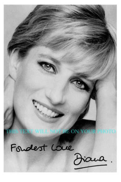 PRINCESS DIANA AUTOGRAPHED PHOTO, PRINCESS DIANA SIGNED 6x9 PHOTO, PRINCESS DIANA AUTOGRAPH