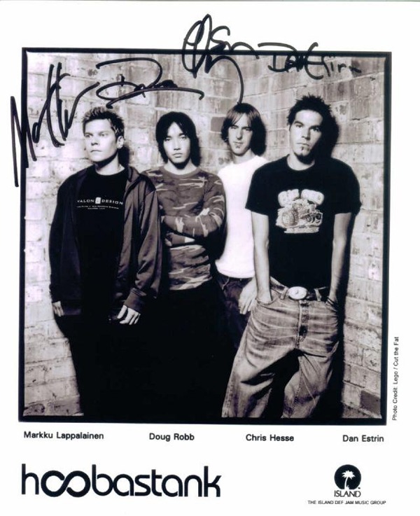 HOOBASTANK GROUP SIGNED 8x10 PHOTO