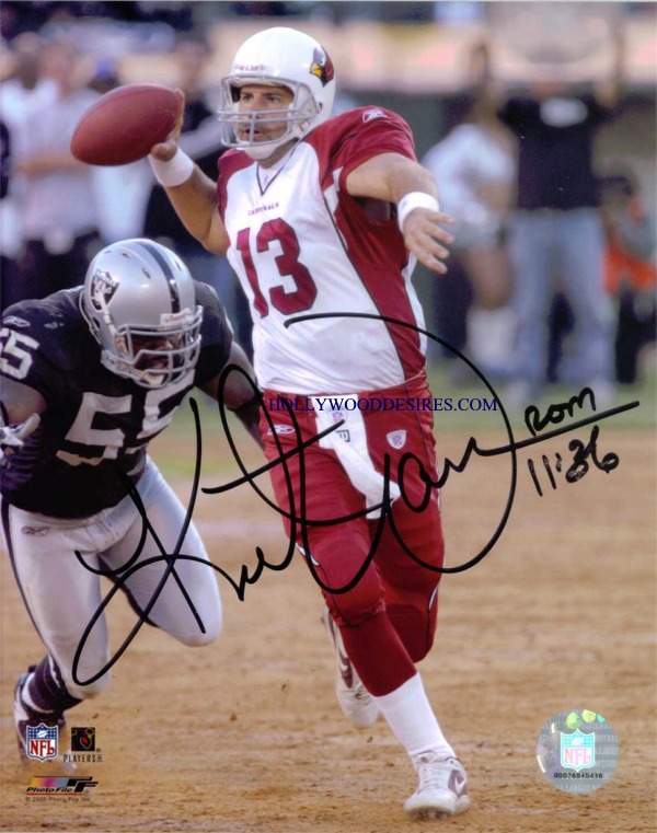 KURT WARNER AUTOGRAPHED, KURT WARNER SIGNED 8x10 PHOTO, KURT WARNER ARIZONA CARDINALS