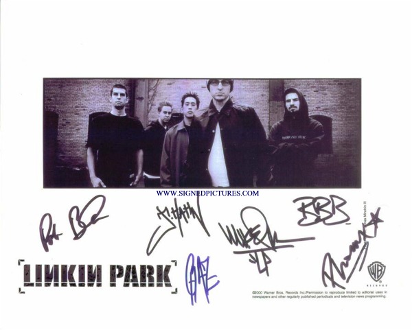 LINKIN PARK GROUP SIGNED 8x10 PHOTO