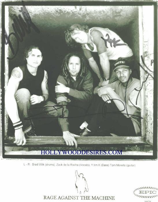 RAGE AGAINST THE MACHINE CAST SIGNED 8x10 PHOTO
