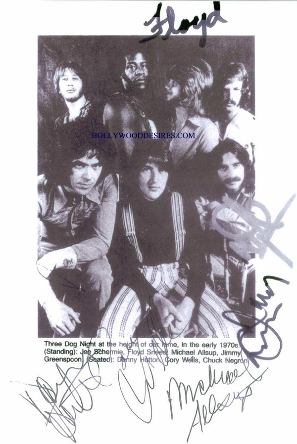 THREE DOG NIGHT GROUP SIGNED 6x9 PHOTO