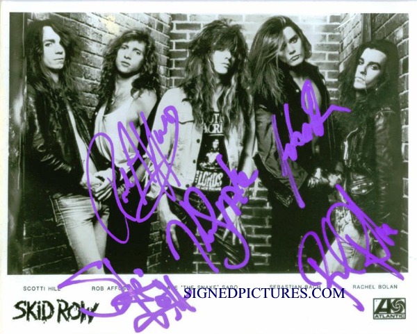 SKID ROW GROUP SIGNED 8x10 PHOTO