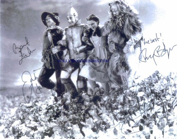 THE WIZARD OF OZ CAST SIGNED 8x10 PHOTO