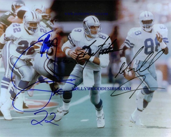DALLAS COWBOYS TEAM SIGNED AUTO 8x10 PHOTO TROY AIKMAN EMMITT SMITH AND MICHAEL IRVIN