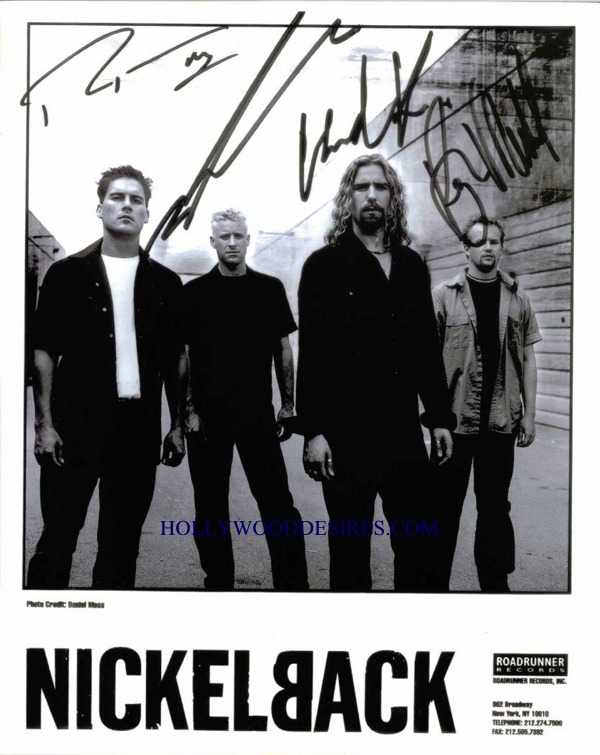 NICKELBACK GROUP SIGNED 8x10 PHOTO